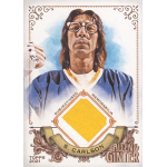 steve carlson 2021 allen and ginter relic Vintage hockey card featuring a player in a blue jersey with memorabilia patch, Topps 2021, Allen & Ginter series.