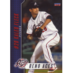 kaleb fleck 2016 reno aces Reno Aces pitcher in action, dressed in uniform, ready to throw a baseball during a game.