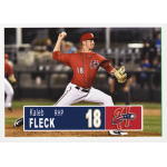 kaleb fleck 2018 harrisburg senators A baseball pitcher in a red uniform throwing a pitch on a baseball field at night.