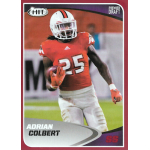 adrian colbert 2017 sage hit red rc Football player in red uniform and white helmet during a game, card labeled Adrian Colbert and Premier Draft.