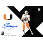 brad kaaya 2017 elite draft picks autograph Football trading card showing a player in an orange uniform with a helmet, featuring a signature and team logo.