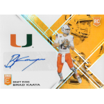 brad kaaya 2017 elite draft picks orange retail auto Football trading card featuring a player in Miami Hurricanes uniform with autograph and logo.