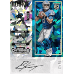 brad kaaya 2017 panini contenders cracked ice Rookie football card featuring a quarterback in action pose, blue uniform, with holographic design and autograph.