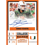 brad kaaya 2017 panini contenders draft picks college ticket photo variation d Football trading card featuring a college quarterback in uniform with an autograph and team colors orange and green.