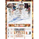 brad kaaya 2017 panini contenders draft picks cracked ice auto Brad Kaaya Miami Hurricanes football card, autographed, featuring college details and Panini Contenders branding.