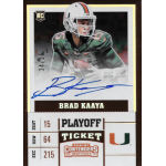 brad kaaya 2017 panini contenders draft picks playoff ticket photo variation d Autographed Brad Kaaya rookie card, Miami Hurricanes, Panini Contenders 2017, playoff ticket design.