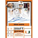 brad kaaya 2017 panini contenders draft picks red draft ticket Football player holding a ball on a draft ticket card. Autographed collectible item featuring university branding.