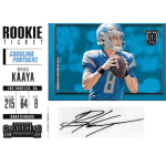 brad kaaya 2017 panini contenders rookie ticket variation Rookie ticket football card featuring a quarterback in a blue jersey, with signature and team details.