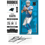 brad kaaya 2017 panini contenders rookie ticket Football rookie ticket featuring player in blue jersey with signature at bottom, labeled with team and player details.