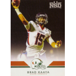 brad kaaya 2014 miami hurricanes national signing day rc Football player in action wearing a white jersey with number 15, holding a ball, and surrounded by sports-themed graphics.