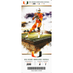 brad kaaya 2016 miami hurricanes ticket sales promo 2016 Miami Hurricanes football ticket with player in action, seat and section details. Not a valid ticket.