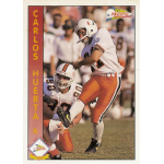 carlos huerta 1992 pacific rc Kicker performing a field goal kick in a 1991 Miami Hurricanes football card.