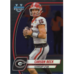 carson beck 2024 bowman chrome university Football player in Georgia uniform on trading card with Topps Chrome and text overlay CARD INCOMING.