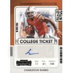 charleston rambo 2022 panini chronicles draft contenders college ticket autograph
