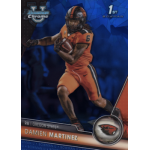 damien martinez 2023 bowman chrome university sapphire Oregon State football player running with ball in blue and orange card design.
