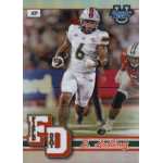 damien martinez 2024 bowman chrome university field day American football player running with ball during game, wearing number 6 jersey. Bowman University card design.