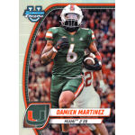 Damien Martinez Miami Hurricanes RB Bowman Chrome U football card, running with ball in green uniform