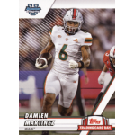 damien martinez 2024 topps national trading card day bowman university Football player in white uniform running with a ball on a trading card, showcasing athleticism and team spirit.
