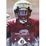 darrell jackson 2024 onit florida state university Football player in full gear during a game, wearing number 6 jersey, representing Florida State University.