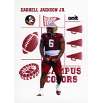 darrelljackson jr 2025 onit florida state university campus colors light Football player in a red uniform with a full helmet, surrounded by sports graphics; CAMPUS COLORS text included.