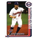 david thompson 2015 new york penn league top prospects Baseball player in Cyclones uniform fielding a ball, featured in 2015 New York-Penn League Top Prospects card.