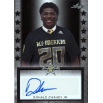 don chaney jr 2020 leaf army all american bowl black star rookie autograph All-American athlete Donald Chaney Jr. in a football jersey with autograph on framed sports card.