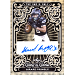girard pringle jr 2025 leaf glory of the game holo gold autograph Football trading card featuring player holding a ball, signature included, ornate design labeled Glory of the Game.
