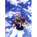 isaiah horton 2026 onit texas am new horizons Texas A&M Aggies college football card: player No. 7 running with ball under cloudy blue sky background