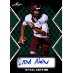 Autographed Leaf football trading card showing a quarterback in maroon uniform running with ball on green diamond background