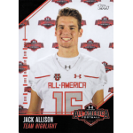 jack allison 2016 topps under armour all america game Football player in All-America jersey with a smile, wearing number 16, part of a trading card design.