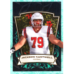 jackson cantwell 2026 goodwin champions teal steel Football trading card labeled 'Jackson Cantwell' with player in white #79 jersey and helmet on ornate teal border