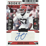 javion cohen 2025 panini contenders rookie ticket autograph Football rookie card featuring offensive tackle for the Cleveland Browns, with signature and team details.
