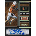 jeremy shockey 2018 panini contenders draft picks playoff ticket autograph Jeremy Shockey Miami Hurricanes football autographed Panini Contenders Draft Picks ticket card, serial numbered 5/5.