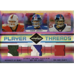 jeremy shockey 2004 leaf limited player threads prime 2004 Leaf Limited Player Threads NFL trading card with game-worn jersey swatches, New York Giants and Miami memorabilia