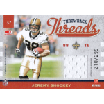 jeremy shockey 2009 donruss elite throwback threads back New Orleans Saints tight end #88 on Donruss Throwback Threads NFL football trading card, serial numbered 210/299.