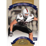 jeremy shockey 2002 donruss classics timeless tributes rc 2002 Donruss Classics Timeless Tributes rookie card featuring TE #88 in white jersey, New York Giants NFL football card