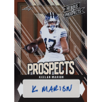 keelan marion 2024 leaf heroes and prospects bronze autograph Football player trading card, Heroes and Prospects series, featuring athlete in uniform with autograph, number 17.