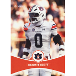 keionte scott 2024 onit university of auburn tigers orange Football player in Auburn Tigers uniform on a sports card, standing ready on the field.