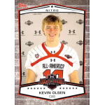 kevin olsen 2013 topps under armour all america bowl rc Football trading card featuring an All-America QB in a white jersey with number 10, smiling in front of a branded backdrop.