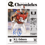 kj osborn 2020 panini chronicles draft gold autograph