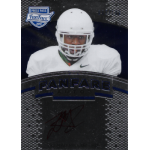 lamar miller 2012 press pass fanfare blue red ink Football trading card, Press Pass Fanfare, featuring player in white gear, autographed, 2012 edition.