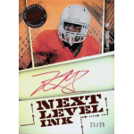 lamar miller 2012 press pass fanfare red next level ink red ink Autographed football card featuring player in red jersey and helmet, with text Next Level Ink and serial number.