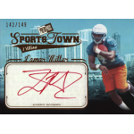 lamar miller 2012 press pass sports town bronze red ink Football trading card featuring a player in action with a cityscape background and an autograph at the bottom.