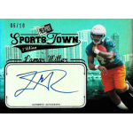 lamar miller 2012 press pass sports town green SportsTown edition football card with player running, showing signature and limited edition number 06/10.