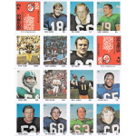 larry lawrence 1971 sargent promotions series 2 stamp sheet Vintage 1971 CFL Series 2 football player photos, grid of trading card portraits from multiple Canadian teams