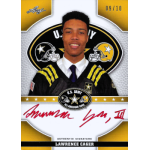 lawrence cager 2015 leaf army all american bowl tour red ink U.S. Army All-American Bowl football card with player in uniform, gold accents, and signature featured prominently.