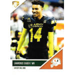 lawrence cager 2015 miami hurricanes nationa signing day rc Football player in U.S. Army All-American uniform smiling during game. Calvert Hall, wide receiver, card details visible.