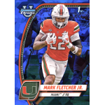 Football player in red Miami uniform running with the ball on a sports card.