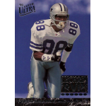 michael irvin 1994 fleer ultra michael irvin performance highlights 12 Vintage football card from '93 Fleer Ultra featuring a Dallas Cowboys player on a blue gradient background.