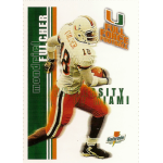 mondriel fulcher 1999 miami hurricanes gatorade University of Miami football player Mondriel Fulcher in action, holding a ball, with team branding and Gatorade logo.